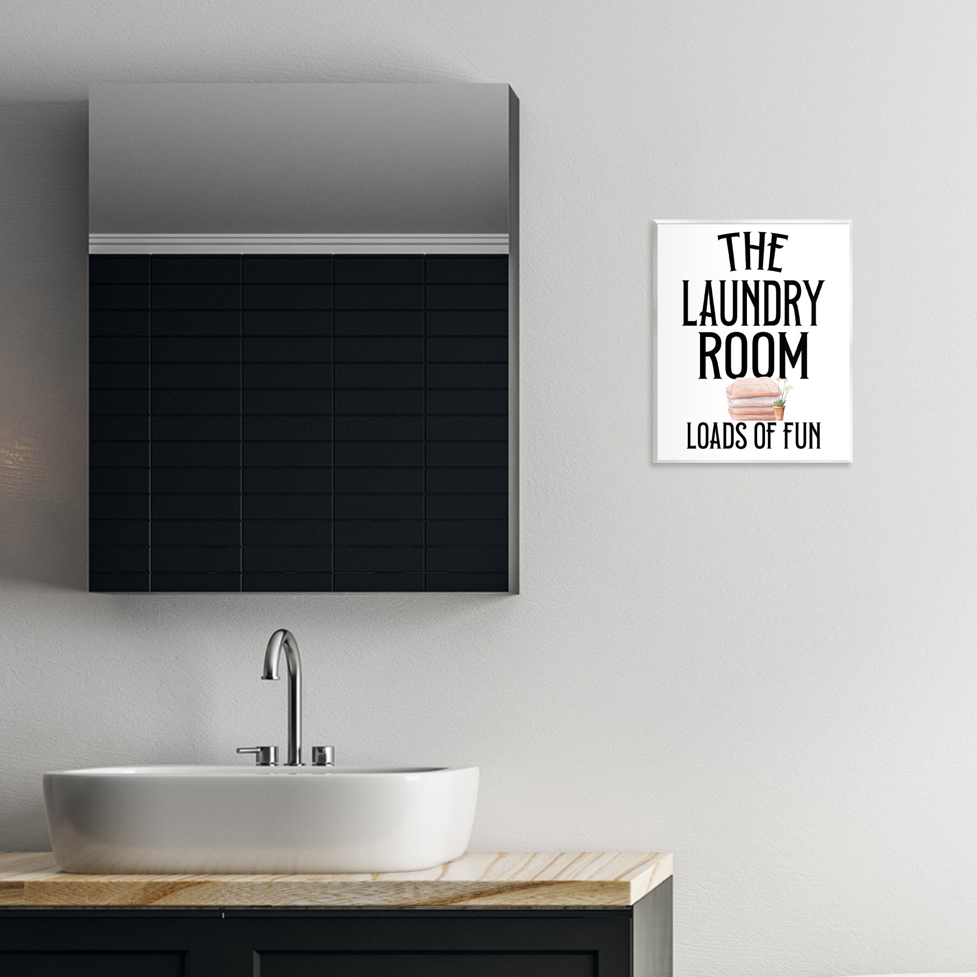 Laundry Room Fun Minimal Wall Plaque Art, design by Kim Allen