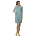 thumbnail image 3 of Moomaya Robes Courtes pour Femmes Imprimées Manches 3/4 Robe Tunique Mini Décontractée, 3 of 4