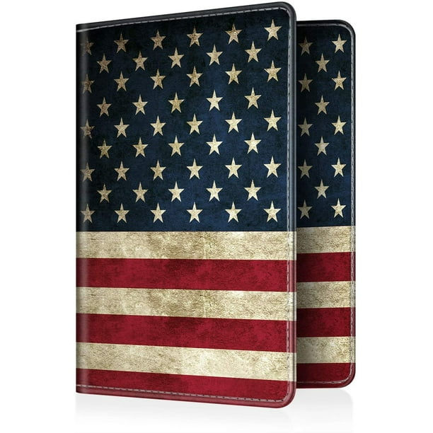 Funda para pasaporte Fintie cartera de viaje con bloqueo RFID bandera finita de EE UU