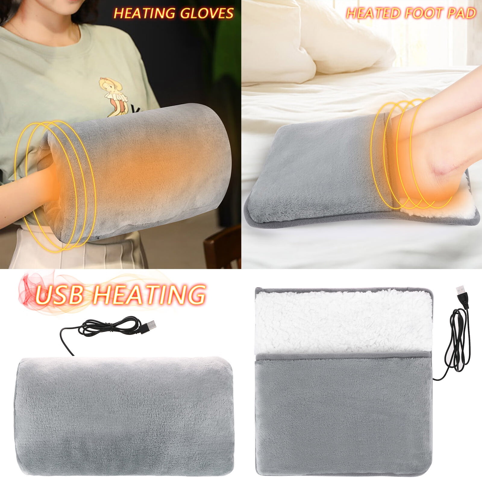 MIARHB USB Electric Heating Pad Feet Warm Slippers Winter Hand/Foot Warmer Washable