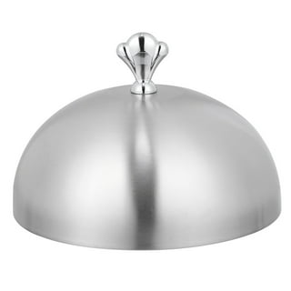 Stainless Steel Cloche Food Cover Dome Serving Plate Dish Dining Dinner  Platter