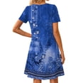 thumbnail image 5 of Fantaslook Boho Summer Dresses for Women Casual Short Sleeve T Shirt Dress with Pockets Beach Vacation Clothes, 5 of 9