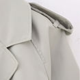 thumbnail image 5 of XFLWAM Women's Casual Lapel Double Breasted Trench Jacket Cropped Pea Coat Outwear with Belt Gray XS, 5 of 8
