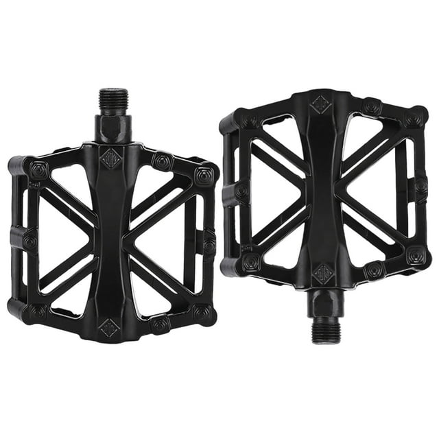 Hearth & Gear Pedal Aluminum Bearing Bike Pedals With 16 Pins Lightweight Platform Pedals Universal 9/16" Bike Pedal For Road Bike compatible with Motor for 3 Wheel Bike Rear Bike Rack Rear Bike Light