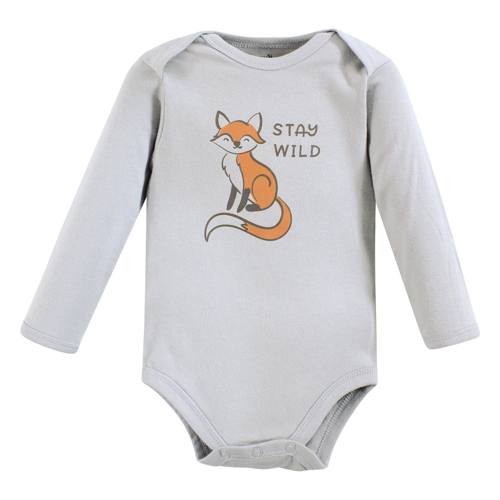 Touched by Nature Unisex Baby Organic Cotton Long-Sleeve Bodysuits, Dreamy Woodland, 18-24 Months