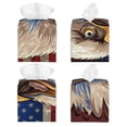 thumbnail image 2 of Yiaed Eagle With USA Flags Print Tissue Box Cover, PU Leather Decorative Organizer for Tabletop, Bathroom, Car, Office Creative Decorative, 2 of 7