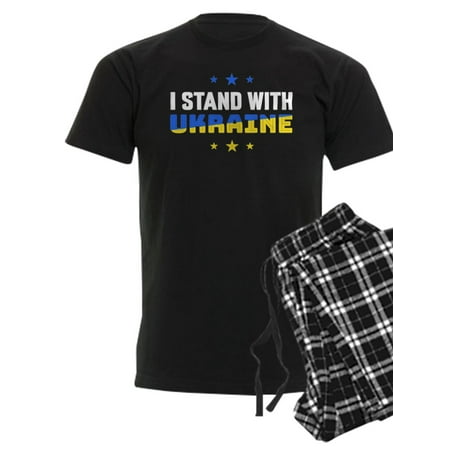 

CafePress - Stand With Ukraine Support Flag Want Peace Pajamas - Men s Dark Pajamas