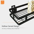 thumbnail image 4 of Estante de ducha Sin taladrar 1 nivel Negro Carrito de ducha Estante de cocina Estante de especias Estante de pared de acero inoxidable sin clavos Estante flotante para cocina Baño 20-50 cm de ancho, Xemadio LL-2471-1, 4 of 9