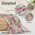 thumbnail image 2 of Pink Spring Floral Pillow Covers, Linen Long Throw Pillow Case, Vintage Summer Botanical Holiday Pillow Protector Decorative Cushion Cover for Living Room/Bedroom 20" x 36", 2 of 8