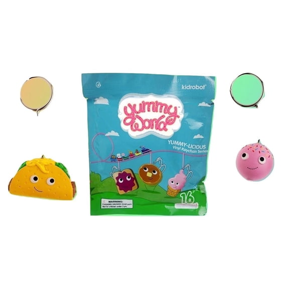 KIDROBOT YUMMY WORLD YUMMY-LICIOUS VINYL KEYCHAIN LOT OF 4