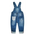 thumbnail image 2 of Kidscool Space Baby&Little Boys Big Bib Pocket Ripped Distressed Cotton Denim Overalls,Blue,5-6 Years, 2 of 7