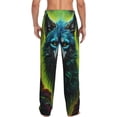 thumbnail image 2 of Bixox Men's Fluorescent Wolf Patterned Pajama Pants with Pockets Lounge Clothes for Home, 2 of 5