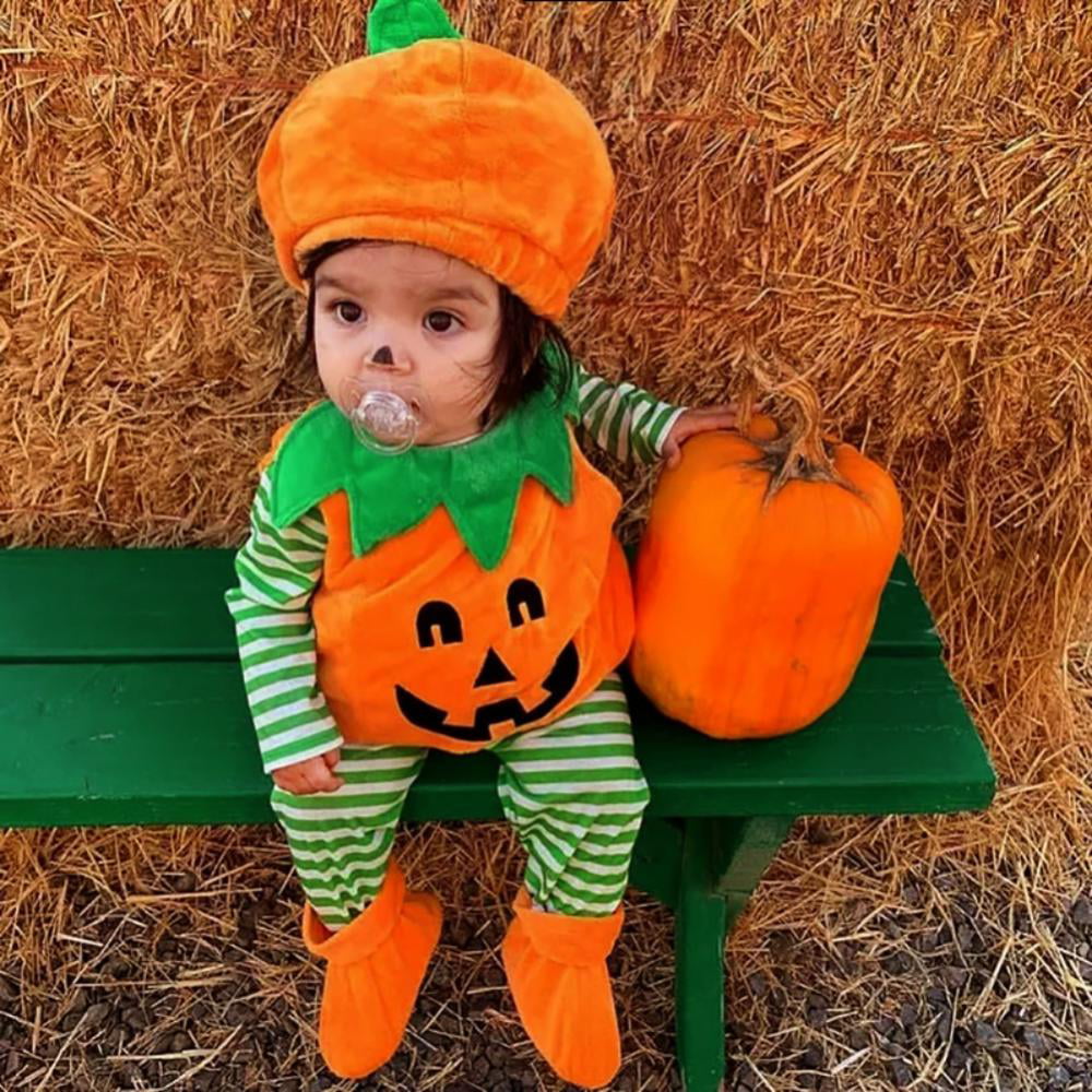 Details about   Infant Baby Girls Romper Halloween Outfit Cartoon Pumpkin Bodysuit Costume Set 