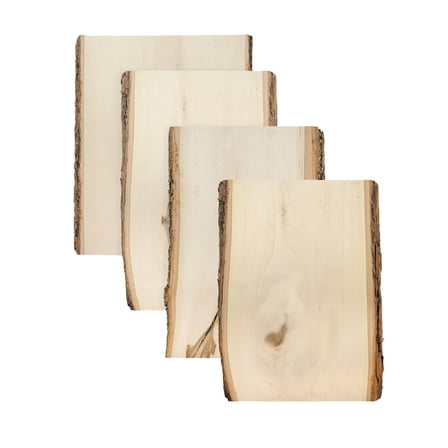 Foggy Bottom Rustic Basswood Live Edge Plank, 0.69 X 7 TO 9" X 11", 4-PACK