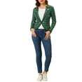 thumbnail image 3 of Allegra K Women's Notched Lapel Button Decor Thin Striped Blazer, 3 of 6