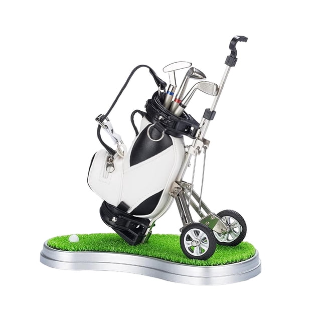 Bolsa de golf, portalápices en miniatura, recuerdo de golf, juguete de escritorio de golf, decorativo realista, 20x12x20cm, para regalo del Día del , negro