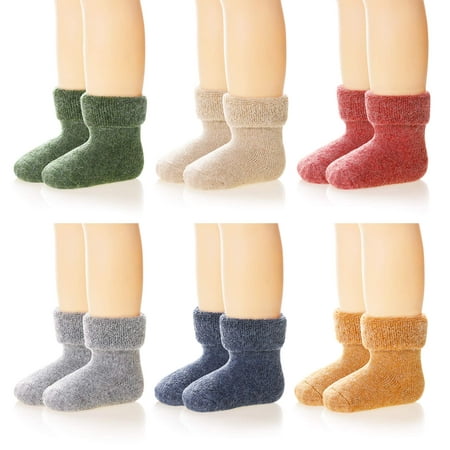 

Eocom 6 Pairs Children s Winter Thick Warm Wool Socks Soft Kids Socks Random Color (Solid Color B 1-3 Years)