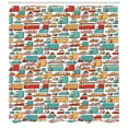 thumbnail image 3 of Ambesonne Cars Shower Curtain, Motorbikes Caravans Bus, 69"Wx84"L, Aqua Red Orange, 3 of 3
