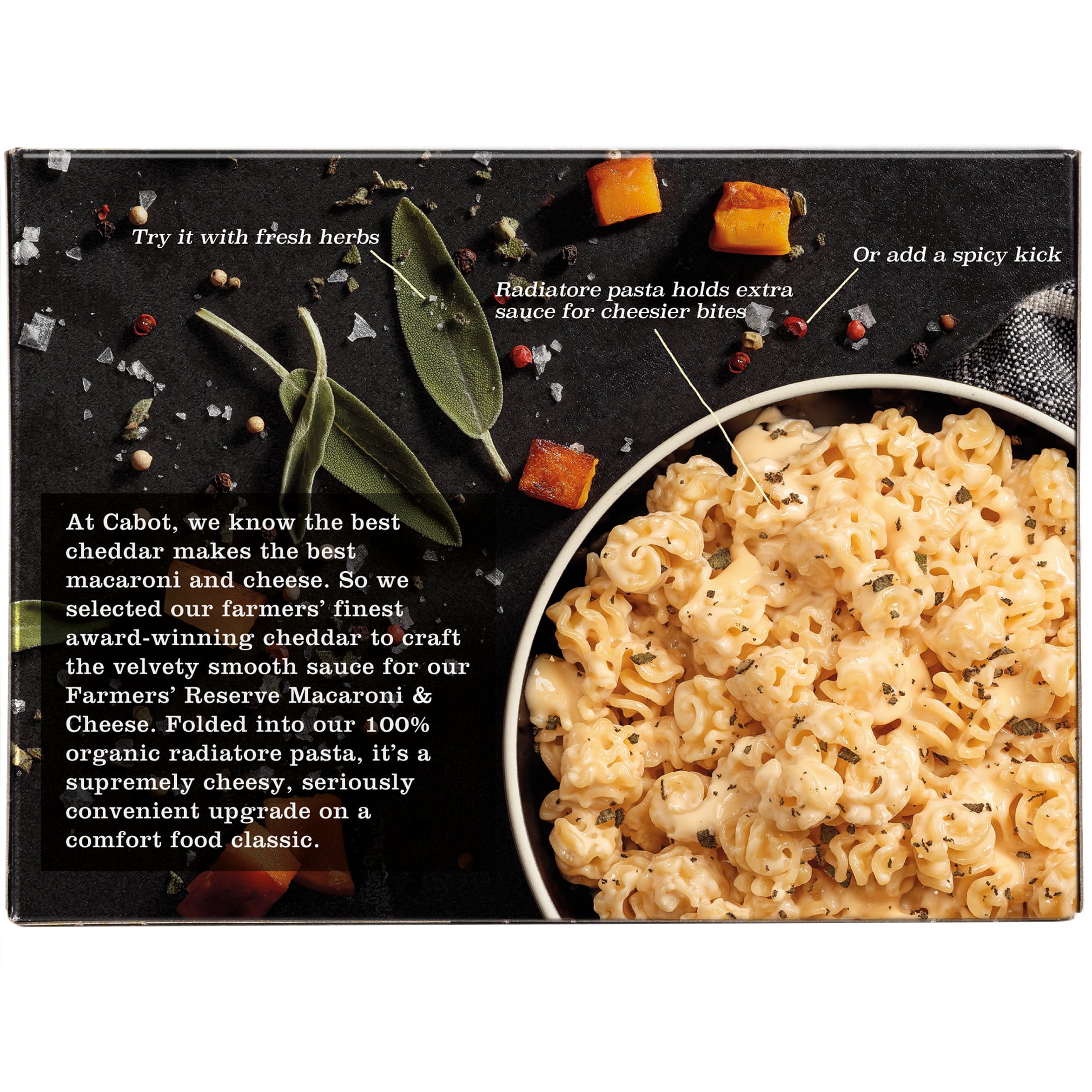 Cabot Farmers' Reserve Sharp Super Premium Cheddar Macaroni & Cheese with Organic Pasta, 11 oz Box, Shelf Stable