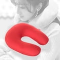 thumbnail image 4 of Almohada de viaje suave para el cuello, con funda extraíble Almohada de espuma Cómodo reposacabezas Soporte para el cuello para viajes Avión Oficina Rojo Sunnimix Almohada de viaje, 4 of 8