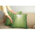 thumbnail image 2 of Ambesonne Green Throw Pillow Cover 2 Pack, Exotic Trees in Forest Theme, 24", Green, 2 of 7