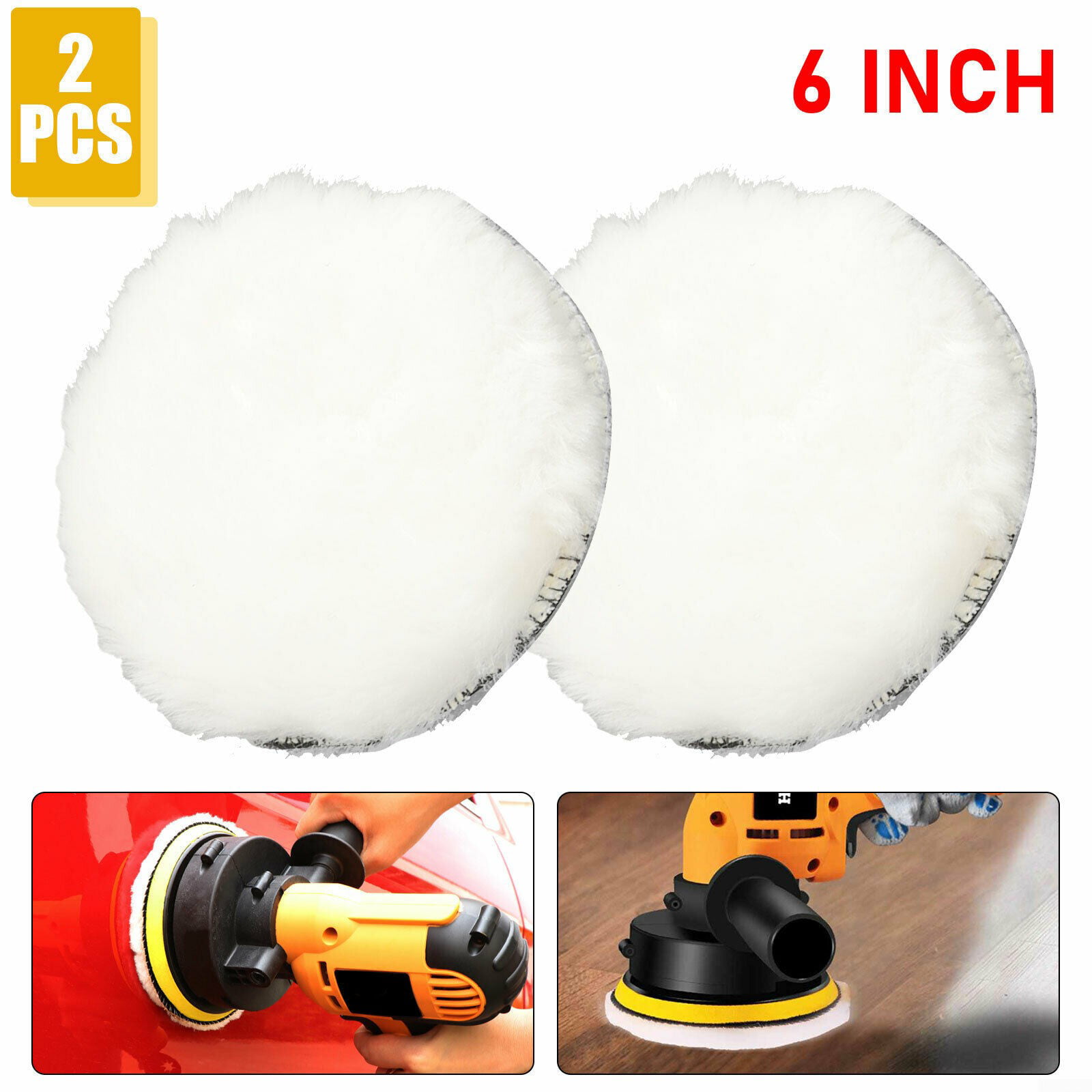 7 Inch Soft Wool Buffing Bonnet Pad Car Polishing Buffer Car Waxing White Useful 