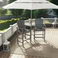 thumbnail image 3 of FOOWIN Tall Adirondack Chair Set of 2, HDPE All-Weather Adirondack Bar Stools with Connecting Tray, Grey, 3 of 9