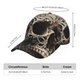 thumbnail image 2 of Fotbe Vintage Pattern Flower Skull Gorro Clásico de Béisbol, Gorra Ajustable con Broche Snapback, Gorro de Exterior de Algodón Suave, 2 of 6