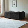 thumbnail image 4 of SOULART 76.38" Loveseat, Black Sectional Sofa with Pillows, Modern Velvet Fabric Space-Saving Design for Small Spaces, 4 of 10