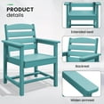 thumbnail image 4 of SERWALL Patio Dining Set, 5-Piece Rectangular HDPE Dining Table with Umbrella Hole & 4 Chairs, Aruba Blue, 4 of 6