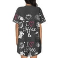 thumbnail image 4 of Womens Pajama Sets With Pocket, I Love Coffee Lounge Sets Short Sleeve Sleepwear PJ Sets for Women, 4 of 6