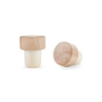 2Pcs T-shaped Stopper Cork Wine Bottle Stoppers Wine Sealing Plug Cork Plugs Reusable Wooden & Rubber Wine & Beer Bottle Stoppers（19.2mm/0.756 in）