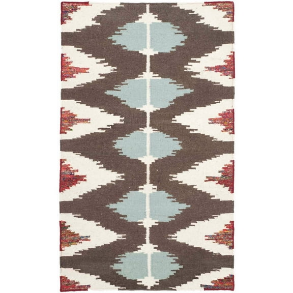 Safavieh  Handmade Flatweave Dhurries Leticia Modern Wool Rug 3' x 5' 3' x 5' Indoor, Handmade Living Room Rectangle