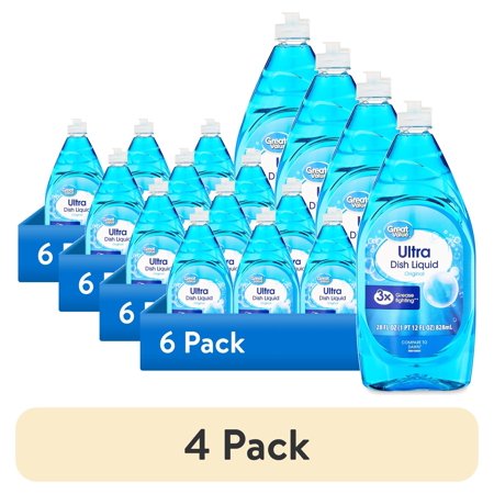 (4 pack) Great Value Ultra Dish Liquid, Original, 28 fl oz