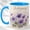 Blue, variant on February Girl Coffee Mug, Violet Birth Month Flower Cup, Watercolor Floral Birthday Gift for Her, Botanical Design, Ceramic 11 Oz Mug