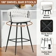 thumbnail image 3 of Bar Stools Set of 4, 30" Counter Height Stools, 180° Swivel Woven Back Barstools with Metal Footrest, Modern Bar Stools for Kitchen Island, Cafe, Pub, Beige, 3 of 7