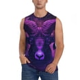 thumbnail image 2 of Fotbe Men's Purple Starry Sky Antelope Print Men's Sleeveless Muscle Tank Tops Casual T-Shirts for Gym Workout Beach-X-Large, 2 of 8