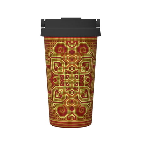 

Insulated Coffee Mug With Lid Chinese Embroidery Photo Frame Background Insulated Tumbler Stainless Steel Coffee Travel Mug With Lid Hot Beverage And Cold Vacuum Portable Thermal Cup Gifts
