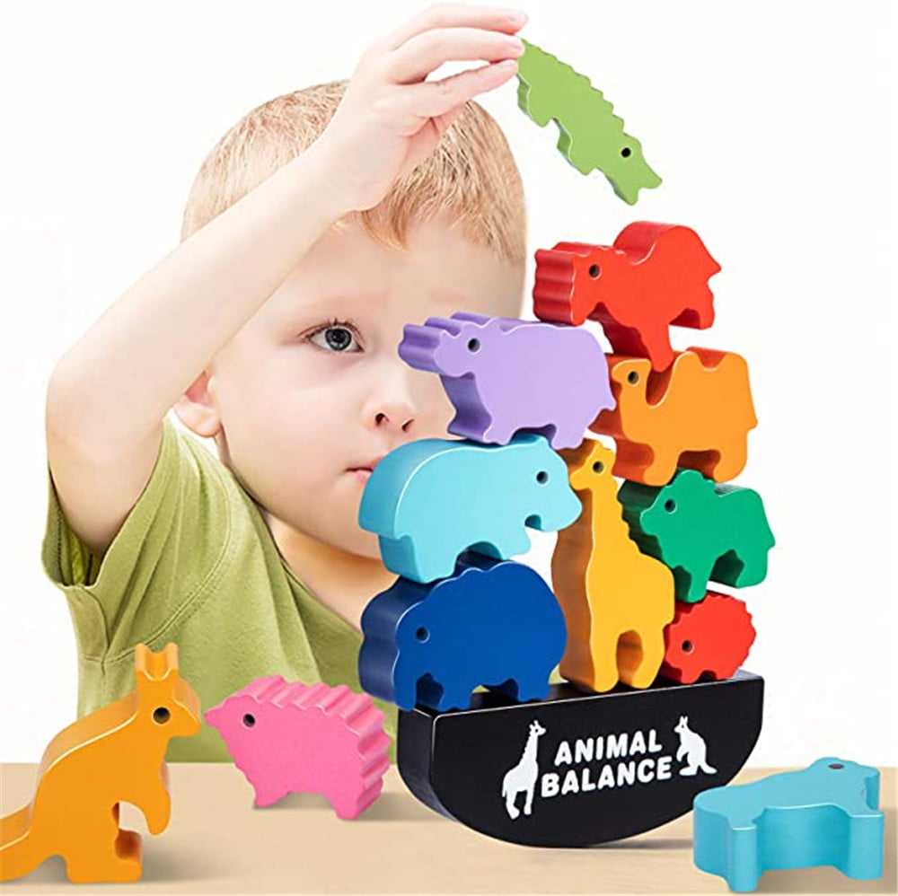 Boys Toys Age 3-7 Dinosaur Stacking Toys Wooden Blocks for Kids Boys Cool Toys for 3-6 Year Old Boys Gifts for 3-7 Year Old Boys Birthday Gifts Toys for Boys Kids Girls Toddlers