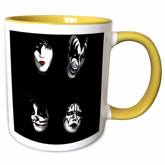 3drose, Kiss, 11oz Two-tone Yellow Mug
