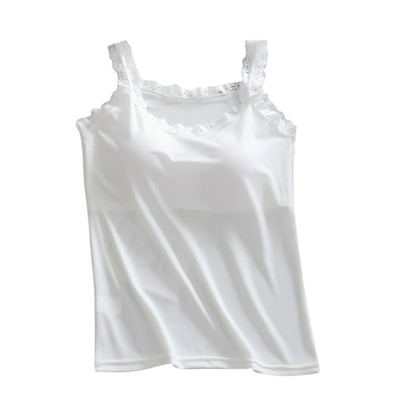 Bovxnpu Women's Pajama Tops Sleeveless Sleep Shirt Summer Loungewear Sleeveless Nightgown Silk with Removable Pads Sleepwear