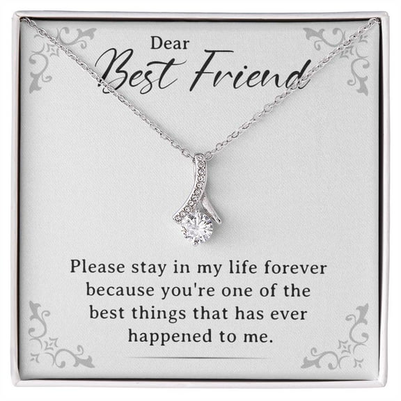 Best Friend Necklaces for Women - Thank You for Being My Badass Bestie Christmas Birthday Gifts With Message Card and Gift Box