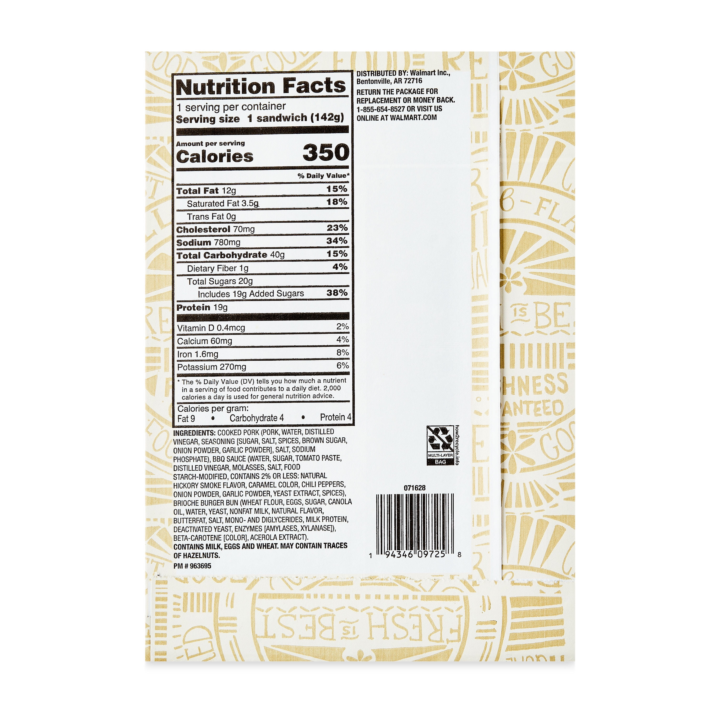 Freshness Guaranteed Hot and Ready-to-Eat BBQ Pulled Pork Sandwich, 5 oz