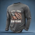 thumbnail image 2 of 250Th Anniversary Usa Shirt Casual Long Sleeve T Shirt Athletic Fit Crew Neck Mens Tees Grey S, 2 of 6