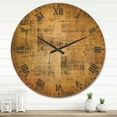 thumbnail image 2 of Designart 'Antique Golden Parchment ' Rustic Wood Wall Clock, 2 of 5