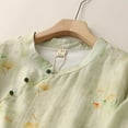 thumbnail image 6 of Dazajoo Cotton Linen Embroidery Blouse for Women Casual V-Neck 3/4 Sleeve Floral Shirts Vintage Comfy Lightweight Tunic Tops,Green,XL, 6 of 8