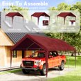 thumbnail image 6 of Kimunuk 10' x 20' Canopy Replacement Cover, Outdoor Portable Carport Replacement Canopy with Ball Bungees for Car Garage Shelter Tent Party Tent, Burgundy ,Frame is Not Included, 6 of 6