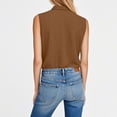 thumbnail image 5 of Nestiefly Gauze Tank Tops for Women V Neck Sleeveless Cotton Linen Tops Summer Dressy Casual Work Blouses Boho Top Brown S, 5 of 6