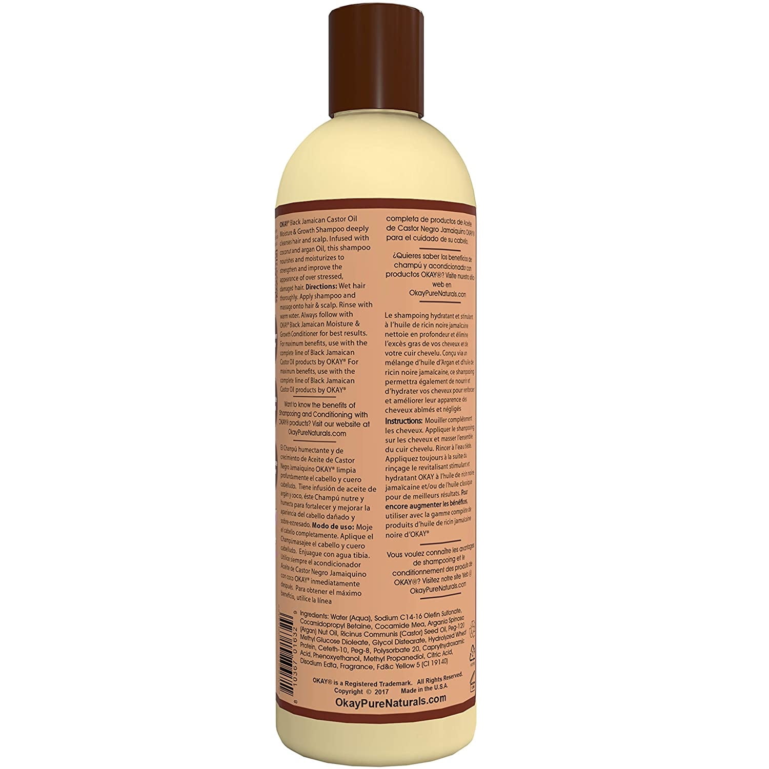 OKAY Black Jamaican Castor Oil Shampoo 12 Oz,Pack of 2