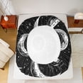 thumbnail image 5 of Homewish Bohemian Sun Moon Twin Sheet Sets for Teens, Black White Starry Sky Twin Fitted Sheet, Mystic Stars Planet Flat Sheet, Luxury Bedroom Decor, 3 Pieces, 5 of 7